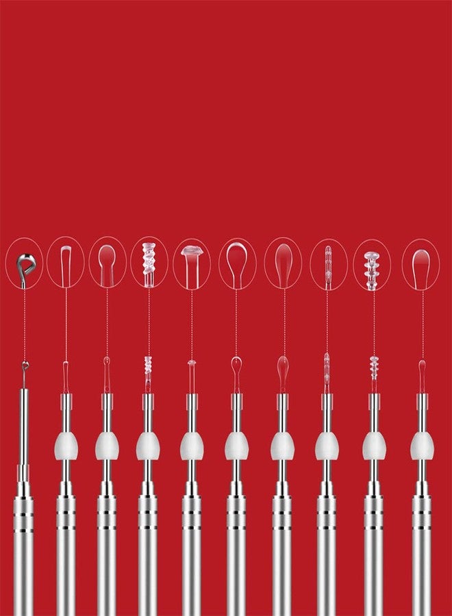 Jiusion 9PCS Earpick Spoon, Accessories for 3.5mm Diameter Otoscope - Metal Ear Spoon, Spiral Ear Pick for Adults Children - Image 2